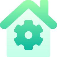 A green house with a gear in the middle vector