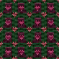 Knitting with beautiful patterns is used in winter clothes. vector
