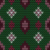 Knitting with beautiful patterns is used in winter clothes vector