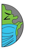 Illustration of a sick planet earth in the form of a circle. Design element illustration of the earth being sick and using a mask due to pollution vector