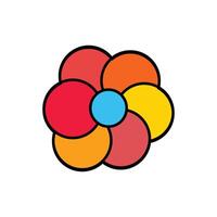 Flower icon in flat style isolated on white background. cute flower decorative icon illustration design graphic flat style red color. Floral illustration element design vector