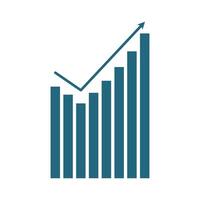 Business graph icon on background for graphic and web design. Flat color design. Creative illustration concept symbol for financial report or analysis vector