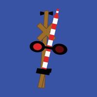 Design element illustration of a typical Indonesian railway crossing gate. Protection limit for drivers against train tracks vector