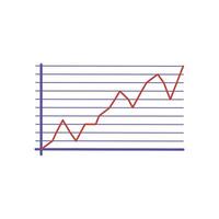Business graph icon on background for graphic and web design. Flat color design. Creative illustration concept symbol for financial report or analysis vector