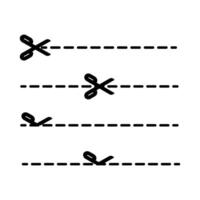 Coupon line icon. A thin line sign. Isolated contour symbol illustration. Scissors icon set. Simple element illustration. Scissors symbol design template. vector