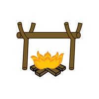 Bonfire icon in isometric 3d style on a white background. Campfire icon isolated on white background for your web and mobile app design, Campfire logo concept vector