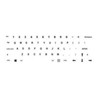 Keyboard illustration isolated on white background. Suitable for basic elements of computer text input devices, smartphones and digital technology. Qwerty keyboard layout. vector