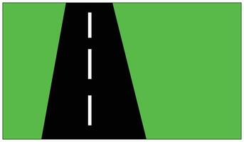 Illustration of a road on a green background with copy space. Illustration element design of highway in the middle of green meadow vector