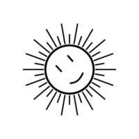 Sun icon in flat color style. Summer weather forecast meteorology weather. Bright colored simple icon illustration. Coloring page graphic design element in flat style vector