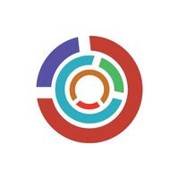 Business graph icon on background for graphic and web design. Flat color design. Creative illustration concept symbol for financial report or analysis vector