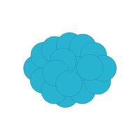 Simple blue flower icon isolated on white background. Floral design element. Clouds icon. Illustration of blue clouds, overcast clouds, weather signs that it will rain vector
