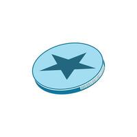 Star coin isometric 3d icon isolated on white background. Coins icon in isometric 3d style on a white background. design element illustration of a coin symbolizing treasure. vector