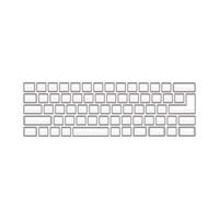 Keyboard illustration isolated on white background. Suitable for basic elements of computer text input devices, smartphones and digital technology. Qwerty keyboard layout. vector