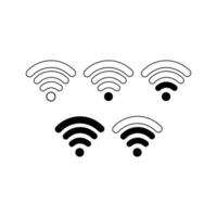 wifi icon set. symbol of wireless internet connection. Suitable for design element of smartphone wifi bar, signal strength level, and internet connection symbol. vector