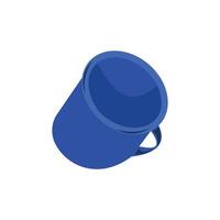 Blue mug icon in isometric 3d style on a white background. Blue mug illustration element design. Blue mug illustration element design. Graphic element design drinking equipment vector