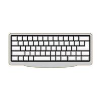 Keyboard illustration isolated on white background. Suitable for basic elements of computer text input devices, smartphones and digital technology. Qwerty keyboard layout. vector