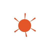 Sun icon in flat color style. Summer weather forecast meteorology weather. Bright colored simple icon illustration. Coloring page graphic design element in flat style vector