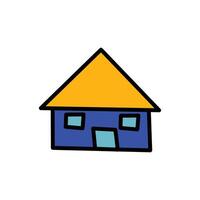 House icon in flat color style. Home illustration on white isolated background. Building business concept. Design element icon house that can be used for various illustration vector