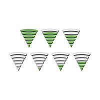 wifi icon set. symbol of wireless internet connection. Suitable for design element of smartphone wifi bar, signal strength level, and internet connection symbol. vector