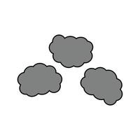 Clouds icon. Weather sky nature and climate theme. Isolated design. Dark clouds, a sign that heavy rain will fall. Thick smoke billows due to pollution vector