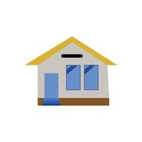 House icon in flat color style. Home illustration on white isolated background. Building business concept. Design element icon house that can be used for various illustration vector