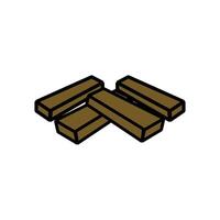 Wooden pallets icon. Isolated on white background. firewood illustration element design for camping event. Wood for campfire vector