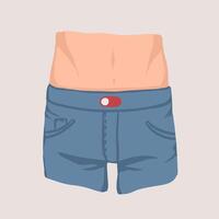 Men's waist and hips and red slider or turned off indicator. Concept of impotence, erectile dysfunction, inability to obtain or maintain erection during sexual activity. Colorful illustration. vector