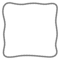 Chain frame corner, coiled into square shape with wavy lines. vector