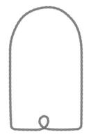 Vertical rectangle chain frame corner, coiled into arc shape vector