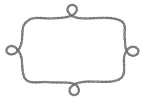 Chain frame corner, coiled into rectangle with wavy line. vector