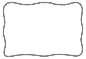 Chain frame corner, coiled into rectangle shape with wavy line. vector