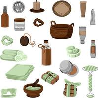 Relaxing Spa Essentials for Self-Care Routine vector