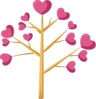 Tree with Pink Heart Leaves vector