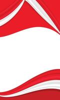 A red and white background with a wave pattern vector