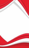 A red and white background with a wavy design vector