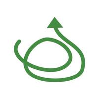 green eco symbol with arrow on white background. Eco illustration element design with green arrow symbol in white background. Illustration element with environmental theme vector