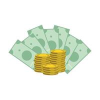 Money icon isolated on white background. Money icon in flat color style. Graphic design elements illustrating wealth, finance, money and the economy vector
