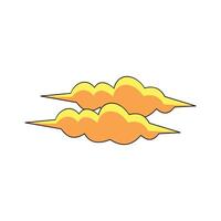 Clouds icon. Flat illustration of clouds icon for web design. Beautiful golden orange sunset cloud illustration element design. Illustration element with nature theme. vector