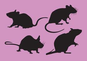 Mice Silhouette in Violet Background vector