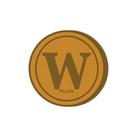 Cryptocurrency coin icon in flat color style. Money icon in flat color style. Graphic design elements illustrating wealth, finance, money and the economy vector