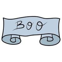 Boo ribbon illustration, boo scroll illustration vector