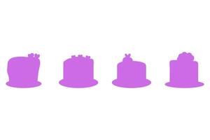 Simple birthday cake icon set vector