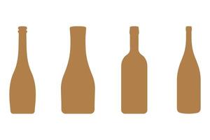 Drink bottle silhouette design set vector