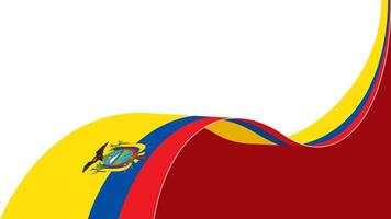 waving ecuador flag ribbon background with copy space for text. ecuador national day vector