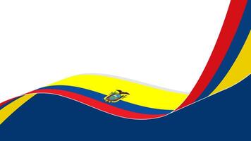wavy ecuador flag background with copy space for text. ecuador national day vector