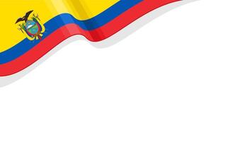 wavy ecuador flag frame background with copy space for text. ecuador national day vector