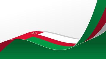 wavy Oman flag background with copy space for text. oman national day vector