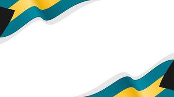 wavy bahamas flag ribbon background with copy space for text. bahamas national day vector