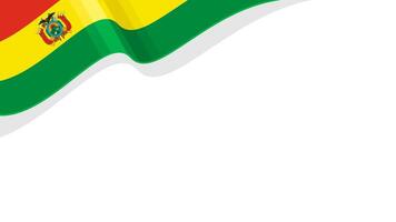wavy bolivia flag frame background with copy space for text. bolivia national day vector