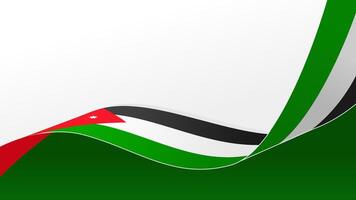 Wave flag of jordan with copyspace background. jordan event banner vector